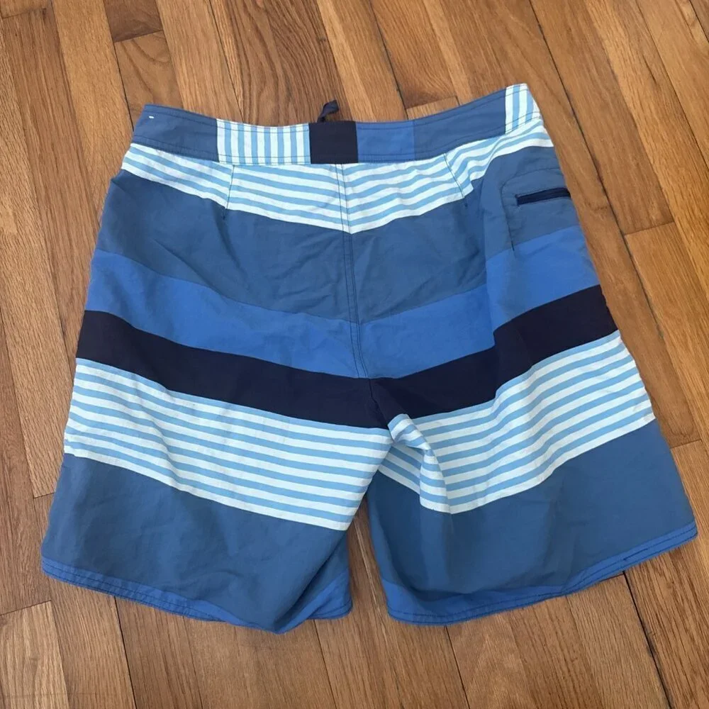 Patagonia Baggies Shorts Men's Blue Striped Swim Trunks Size 34